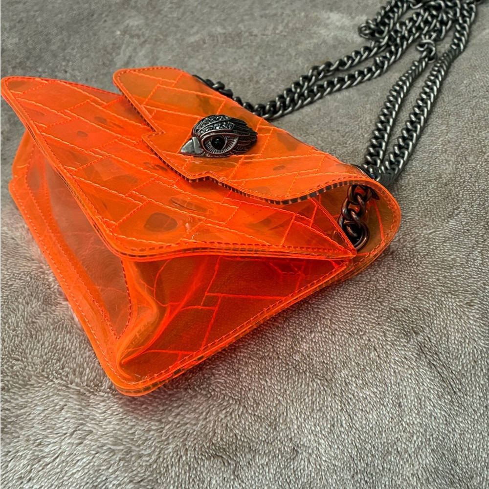 Kurt Geiger Kensington Transparent Quilted Crossbody Bag Orange - Picture 4 of 9